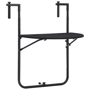 vidaXL Z&aacute;věsn&yacute; stůl na balkon čern&yacute; 60x64x83,5cm plast ratanov&yacute; vzhled