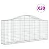 vidaXL Klenut&eacute; gabionov&eacute; ko&scaron;e 20ks 200x30x80/100 cm pozinkovan&eacute; železo