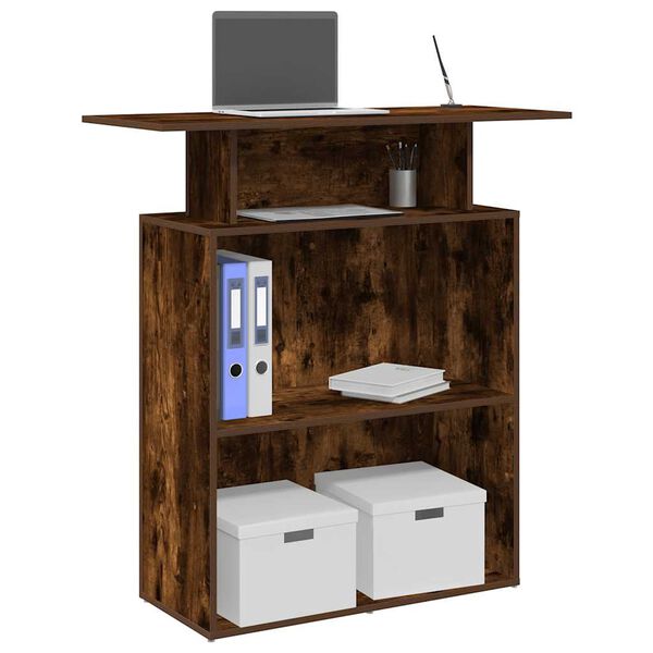 vidaXL Recepčn&iacute; stůl kouřov&yacute; dub 100x40x104 cm kompozitn&iacute; dřevo