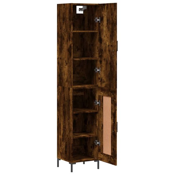 vidaXL Skř&iacute;ň highboard kouřov&yacute; dub 34,5 x 34 x 180 cm kompozitn&iacute; dřevo