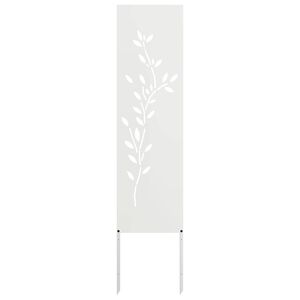 vidaXL Soukrom&iacute; na zahradě B&iacute;l&aacute; 32 x 140 cm Studeně v&aacute;lcovan&aacute; ocel