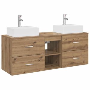 vidaXL Sada koupelnov&yacute;ch skř&iacute;něk 3 ks Dub artisan 49,5 x 41 x 62,5 cm