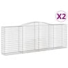 vidaXL Klenut&eacute; gabionov&eacute; ko&scaron;e 2 ks 400x50x140/160cm pozinkovan&eacute; železo