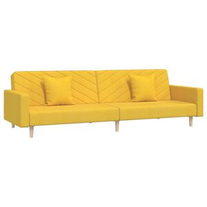 vidaXL 2m&iacute;stn&aacute; rozkl&aacute;dac&iacute; pohovka se 2 pol&scaron;t&aacute;ři žlut&aacute; textil