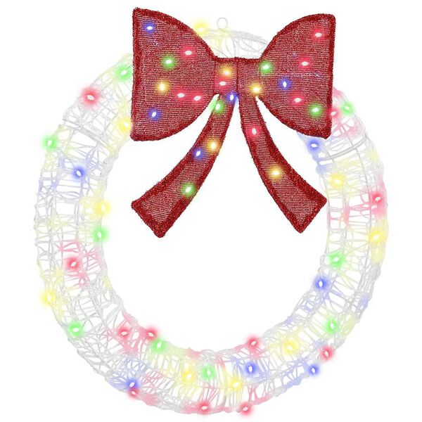 vidaXL Věnec s 60 LED diodami Vícebarevný 75 cm Akryl