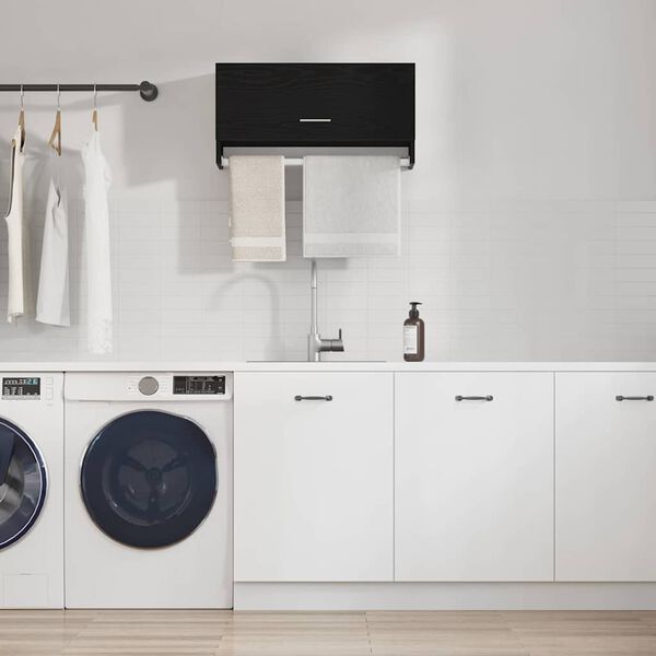 vidaXL &Scaron;atn&iacute; skř&iacute;ň Čern&yacute; dub 70 x 32,5 x 35 cm kompozitn&iacute; dřevo