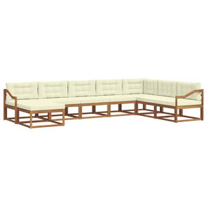 vidaXL Venkovn&iacute; pohovkov&aacute; souprava 8 pcs Přirozen&aacute; a Kr&eacute;mov&aacute;