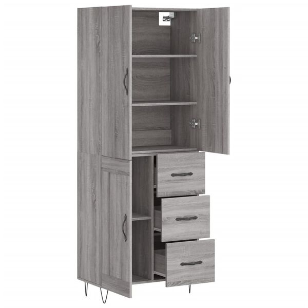vidaXL Skř&iacute;ň highboard &scaron;ed&aacute; sonoma 69,5 x 34 x 180 cm kompozitn&iacute; dřevo