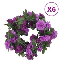 vidaXL Umělé květinové girlandy 6 ks světle fialové 240 cm