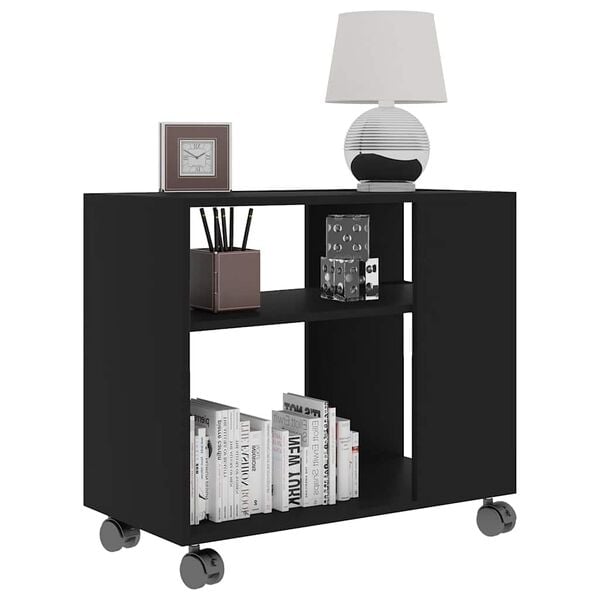 vidaXL Odkládací stolek černý 70 x 35 x 55 cm kompozitní dřevo