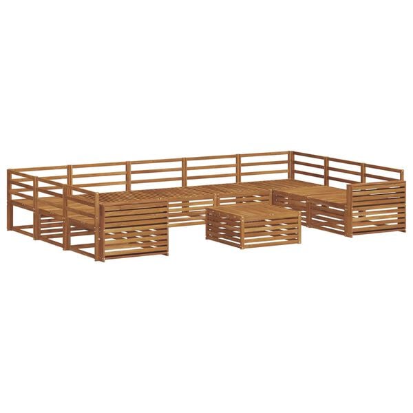 vidaXL Sedac&iacute; soupravy 10 pcs Př&iacute;rodn&iacute; Masivn&iacute; ak&aacute;tov&eacute; dřevo