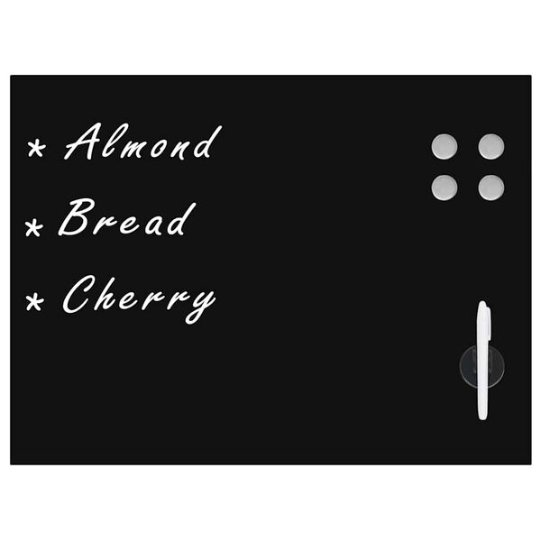 vidaXL N&aacute;stěnn&aacute; magnetick&aacute; čern&aacute; tabule skleněn&aacute; 80 x 60 cm