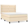 vidaXL Box spring postel s matrac&iacute; kr&eacute;mov&aacute; 140x190 cm textil