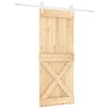 vidaXL Posuvn&eacute; dveře Př&iacute;rodn&iacute; a b&iacute;l&aacute; 85 x 210 cm Masivn&iacute; borov&eacute; dřevo