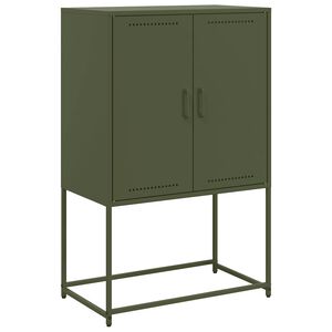 vidaXL Skř&iacute;ň highboard olivově zelen&aacute; 68,5 x 38,5 x 107 cm ocel