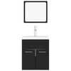 vidaXL Set koupelnového nábytku černý dřevotříska