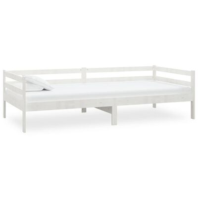 vidaXL Denní postel s matrací 90 x 200 cm bílá masivní borové dřevo