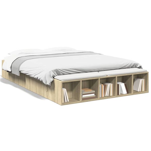 vidaXL R&aacute;m postele dub sonoma 160 x 200 cm kompozitn&iacute; dřevo