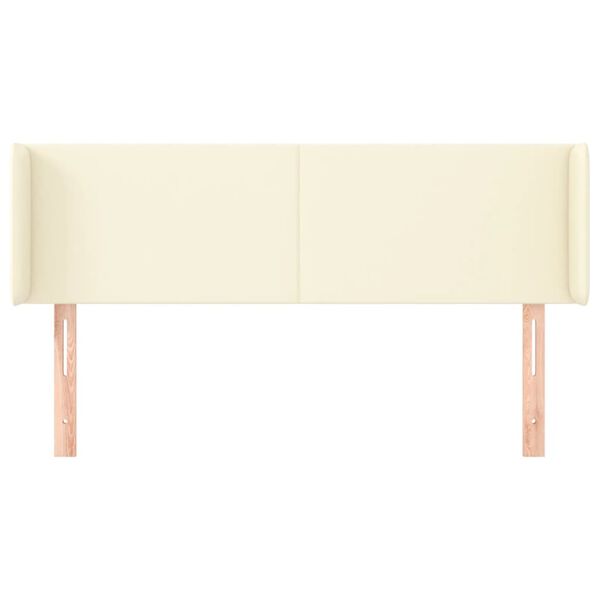 vidaXL Čelo postele typu u&scaron;&aacute;k kr&eacute;mov&eacute; 147 x 16 x 78/88 cm uměl&aacute; kůže