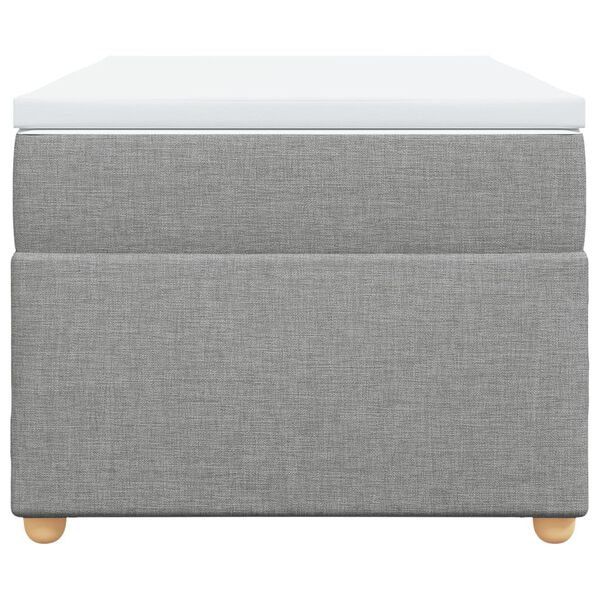 vidaXL Box spring postel s matrací světle šedá 90x200 cm textil