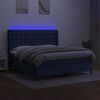 vidaXL Box spring postel s matrac&iacute; a LED modr&aacute; 160x200 cm textil