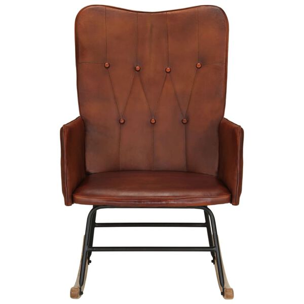 vidaXL Houpac&iacute; křeslo hněd&eacute; prav&aacute; kůže