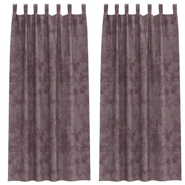 vidaXL Sametov&eacute; z&aacute;věsy se z&aacute;clonami 2 pcs Hněd&aacute; 245 x 140 cm samet