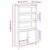 vidaXL Skříň highboard šedá 80 x 35 x 154 cm masivní borové dřevo