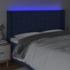 vidaXL Čelo postele s LED modr&eacute; 163 x 16 x 118/128 cm textil