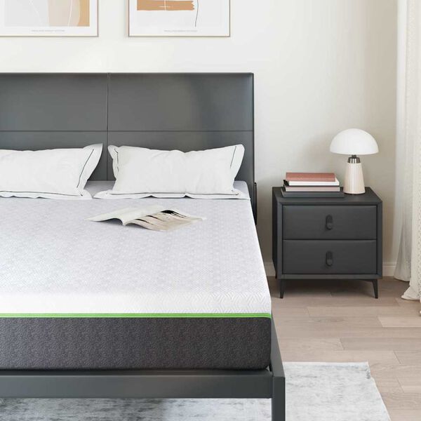 vidaXL Matrace B&iacute;l&aacute; a &scaron;ed&aacute; 140 x 190 cm Žak&aacute;rov&aacute; tkanina