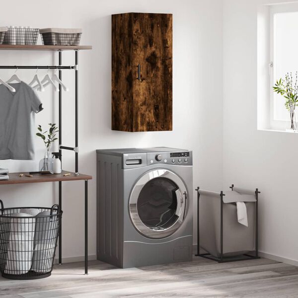 vidaXL N&aacute;stěnn&aacute; skř&iacute;ňka kouřov&yacute; dub 34,5 x 34 x 90 cm