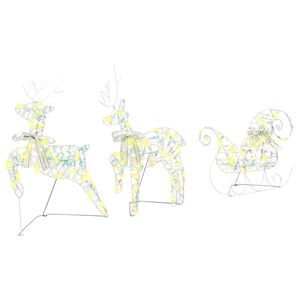 vidaXL LED Sobov&eacute; s 60 LED diodami 3 pcs Tepl&aacute; b&iacute;l&aacute; PET