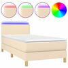 vidaXL Box spring postel s matrac&iacute; a LED kr&eacute;mov&aacute; 90x200 cm textil