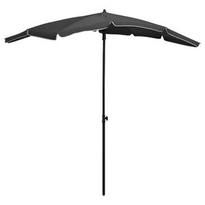 vidaXL Zahradn&iacute; slunečn&iacute;k s tyč&iacute; 200 x 130 cm antracitov&yacute;