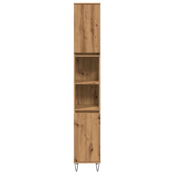 vidaXL Koupelnov&aacute; skř&iacute;ňka dub artisan 30x30x190 cm kompozitn&iacute; dřevo