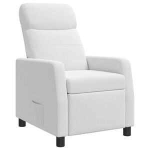 vidaXL Křeslo s funkc&iacute; ležen&iacute; B&iacute;l&aacute; Textil