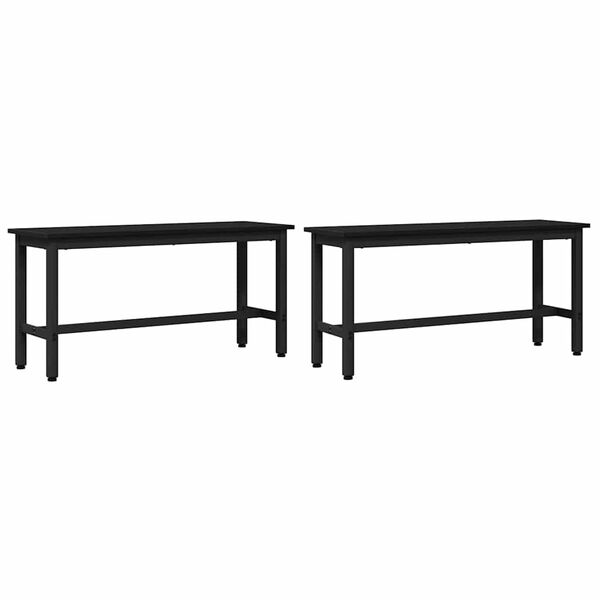 vidaXL J&iacute;deln&iacute; lavička 2 pcs Čern&yacute; dub 100 x 32,5 x 48,5 cm