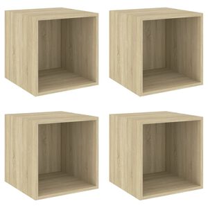 vidaXL N&aacute;stěnn&eacute; skř&iacute;ňky 4 ks dub sonoma 37 x 37 x 37 cm dřevotř&iacute;ska