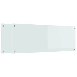 vidaXL Kuchyňsk&yacute; obklad 2 ks B&iacute;l&aacute; 110 x 40 cm tvrzen&eacute; sklo