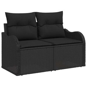 vidaXL Zahradn&iacute; sofa s pol&scaron;t&aacute;řem Čern&aacute; 121 x 62 x 69 cm polyratan