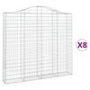 vidaXL Klenut&eacute; gabionov&eacute; ko&scaron;e 8 ks 200x30x180/200cm pozinkovan&eacute; železo