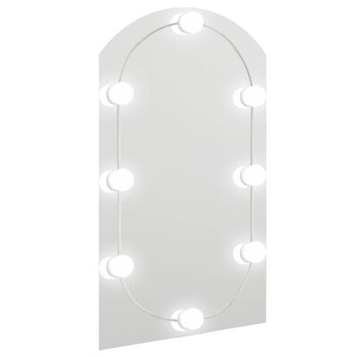 vidaXL Zrcadlo s LED světly 70 x 40 cm sklo obloukové