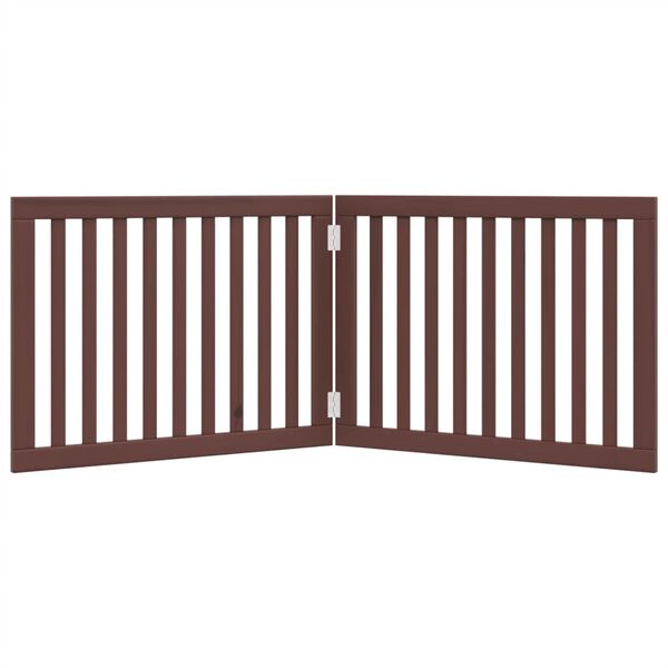 vidaXL Z&aacute;brana pro psy skl&aacute;dac&iacute; 2 panely hněd&aacute; 160 cm topolov&eacute; dřevo