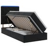 vidaXL LED postel s &uacute;ložn&yacute;m prostorem a matrac&iacute; Čern&aacute; 90 x 190 cm
