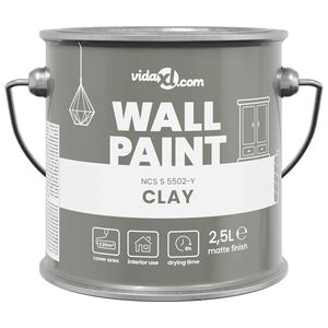 vidaXL Barva na stěny &Scaron;ed&aacute; 2,5 L Tisk na zeď