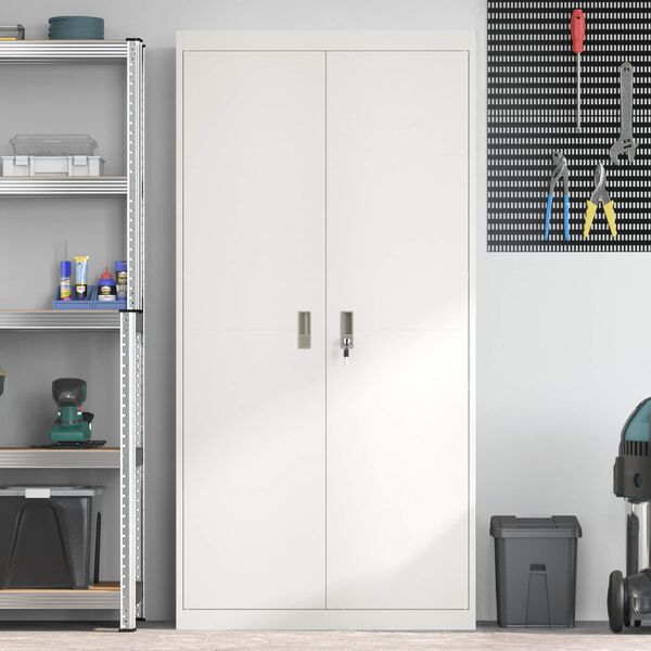 vidaXL &Uacute;ložn&aacute; skř&iacute;ňka 2 pcs B&iacute;l&yacute; 90 x 40 x 180 cm Ocel