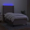 vidaXL Box spring postel s matrac&iacute; a LED taupe 80 x 200 cm textil