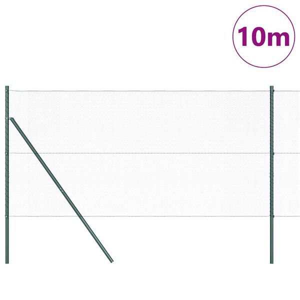 vidaXL Plotov&yacute; sloupek. Zelen&aacute; 10 x 1 m (13 mm pletivo) Ocel a PVC