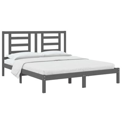 vidaXL Rám postele šedý masivní borovice 160 x 200 cm