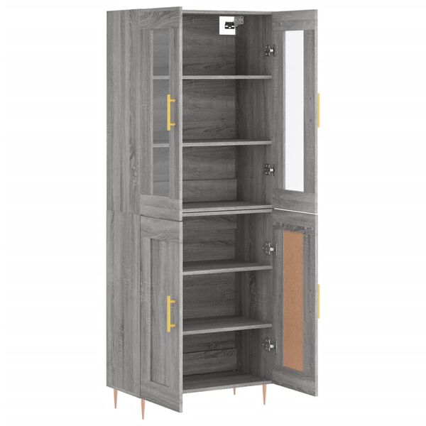 vidaXL Skř&iacute;ň highboard &scaron;ed&aacute; sonoma 69,5 x 34 x 180 cm kompozitn&iacute; dřevo